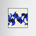Teal Wood Square Rhythmic Blue Forms