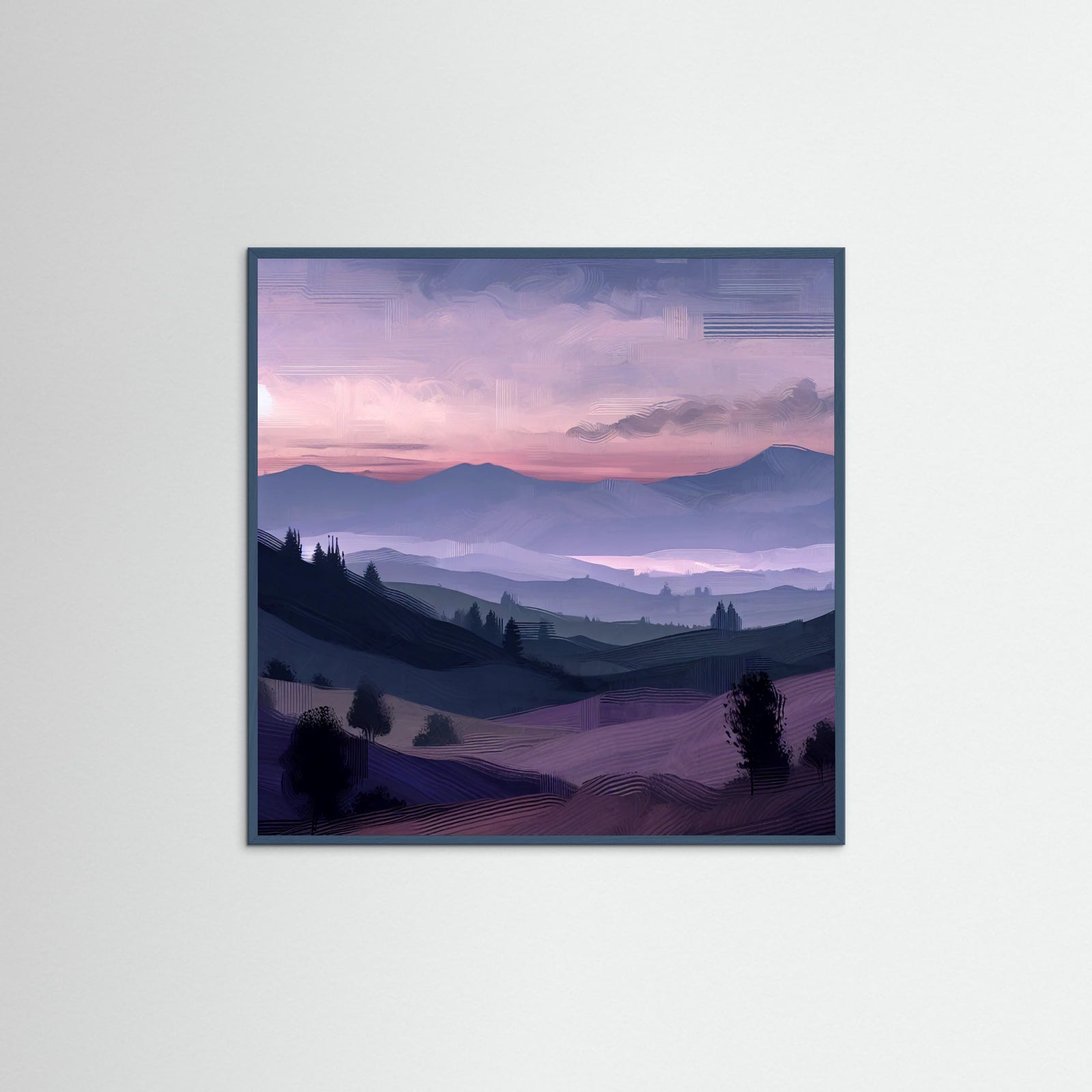 Teal Wood Square Serene Twilight