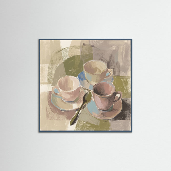 Teal Wood Square Still Life Composition