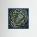 Teal Wood Square Verdant Depths