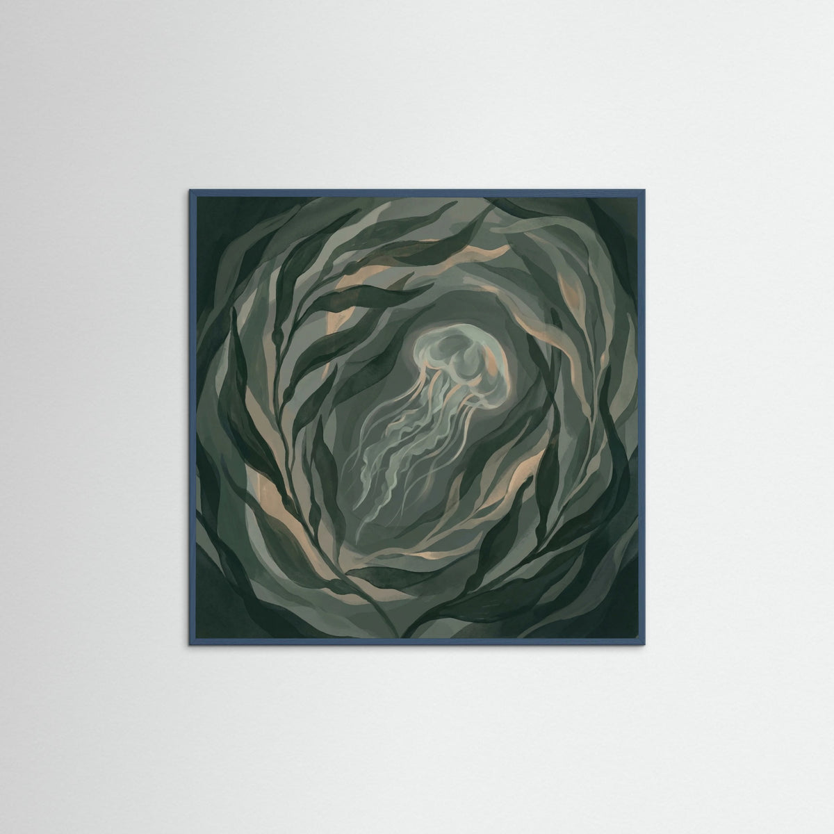 Teal Wood Square Verdant Depths