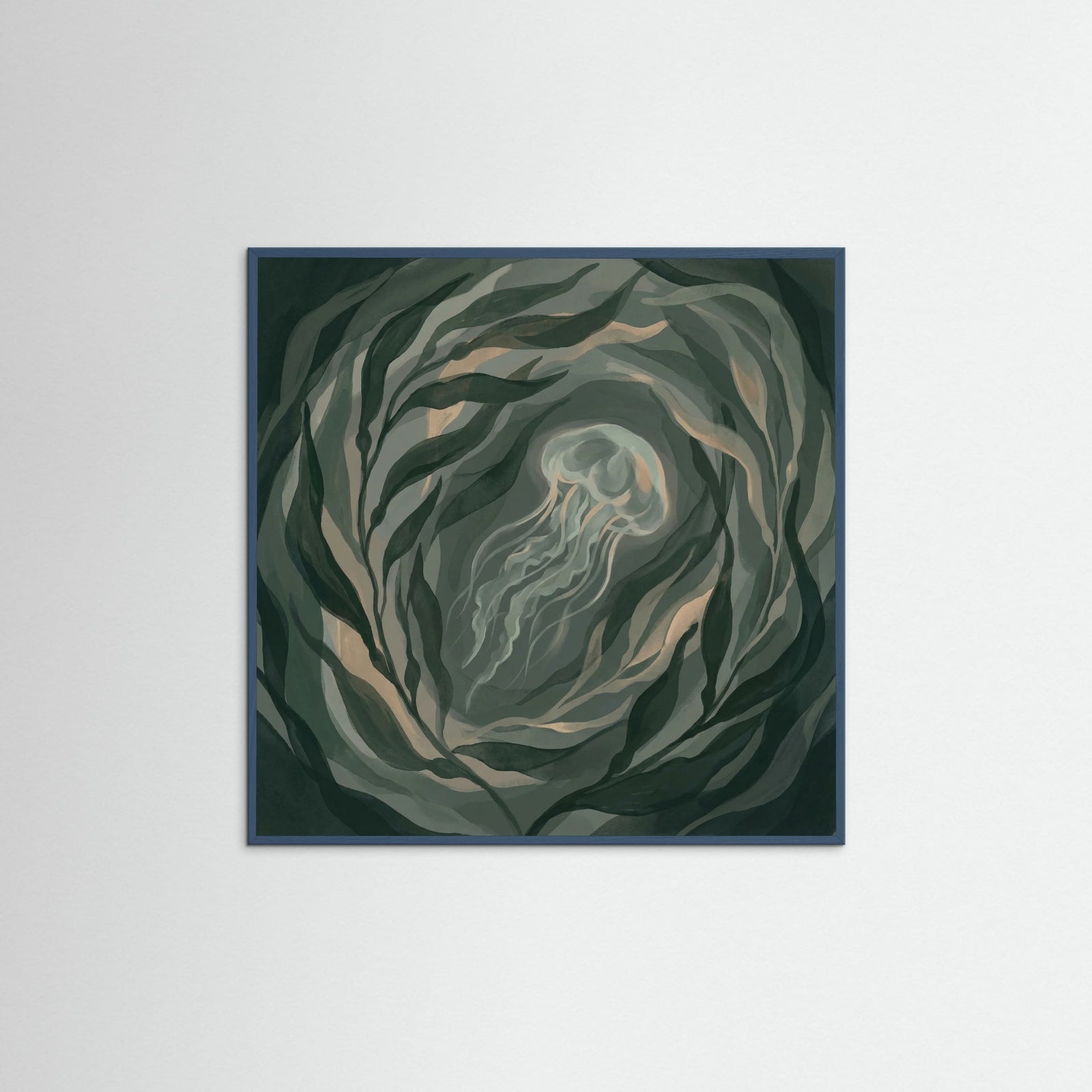 Teal Wood Square Verdant Depths
