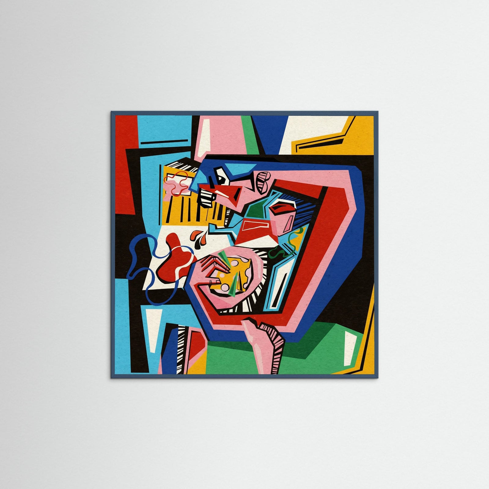 Teal Wood Square Vibrant Musician