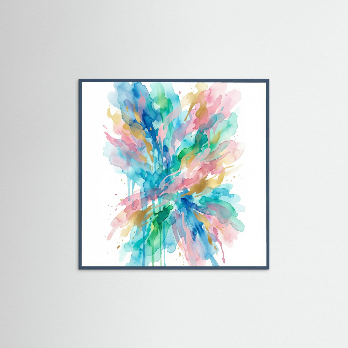 Teal Wood Square Vibrant Splashes