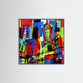 Teal Wood Square Vivid Expression