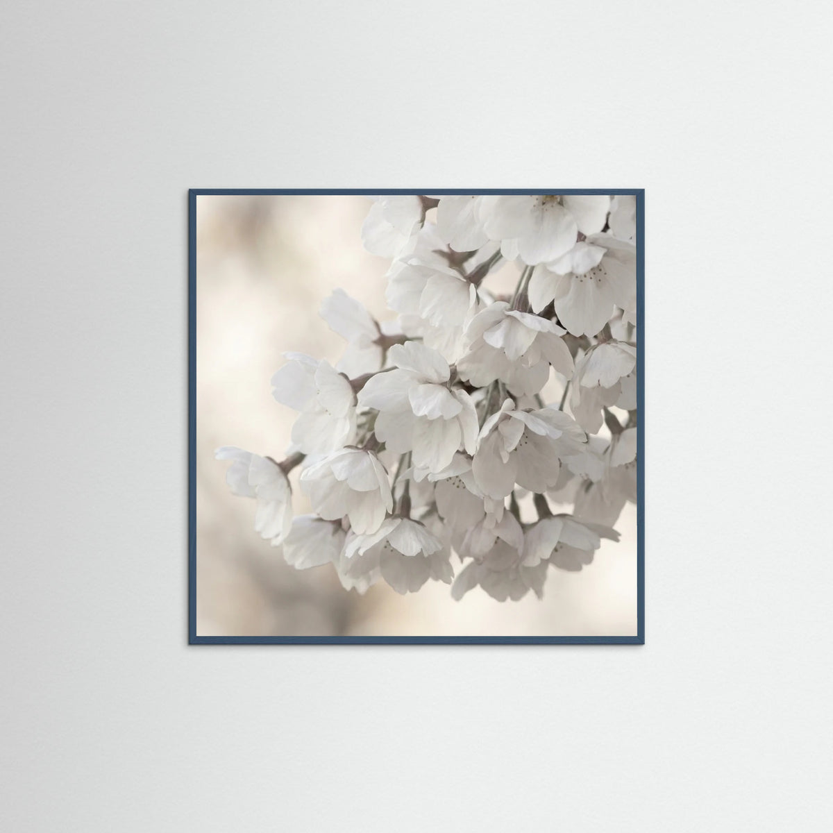 Teal Wood Square White Bloom Serenity