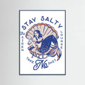 Teal Wood Stay Salty Siren Lounge Pin-Up Mermaid Poster