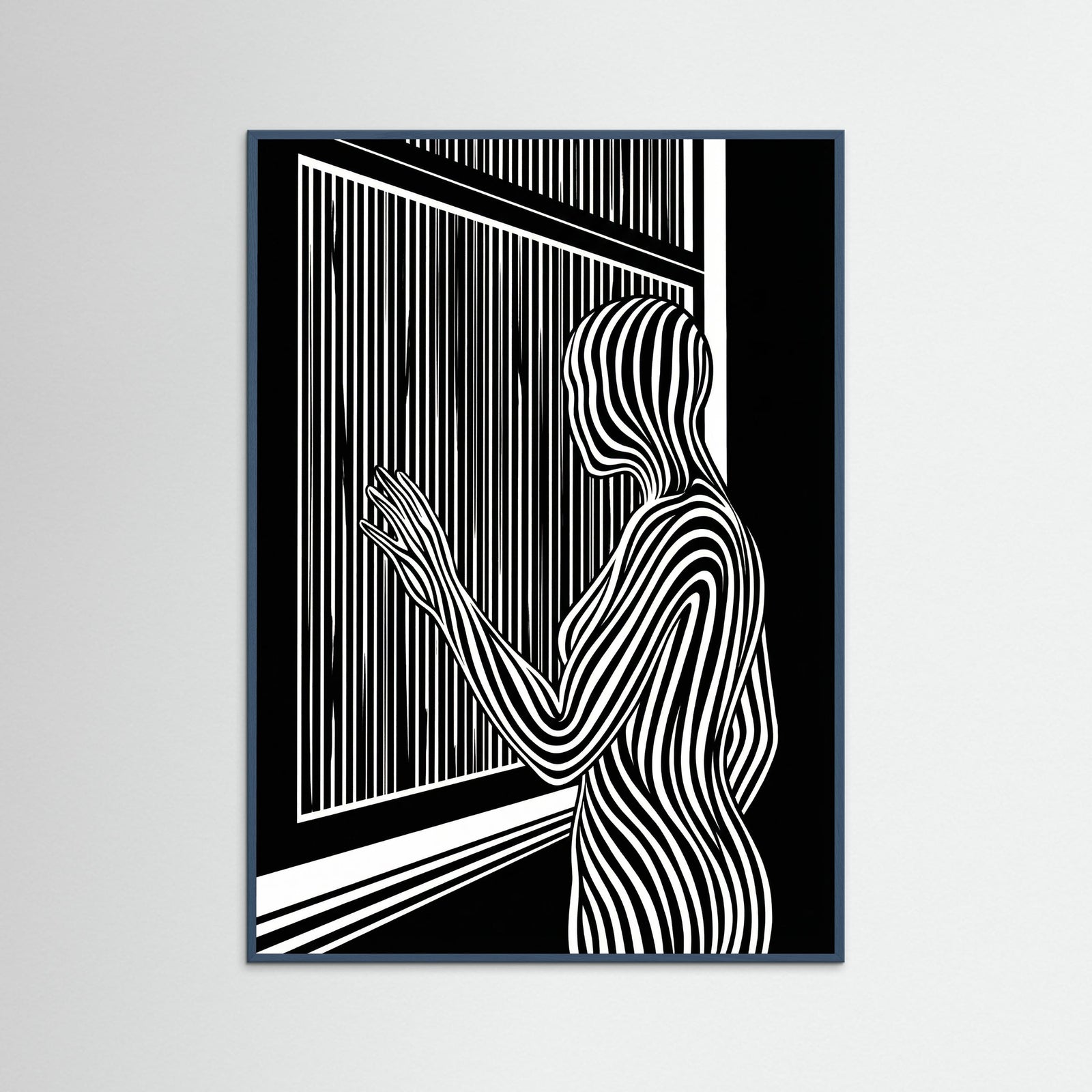 Teal Wood Striped Contemplation