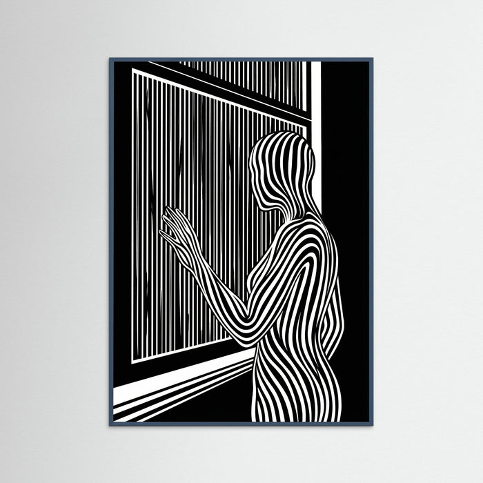 Teal Wood Striped Contemplation