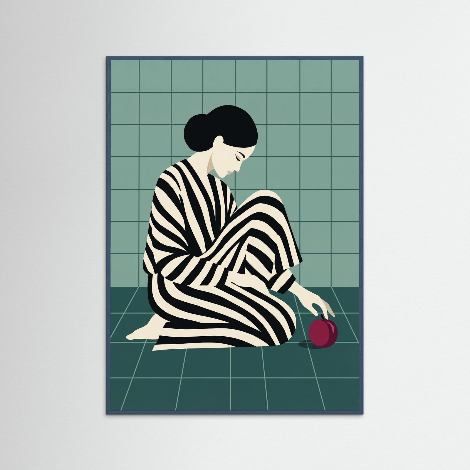 Teal Wood Striped Contemplation