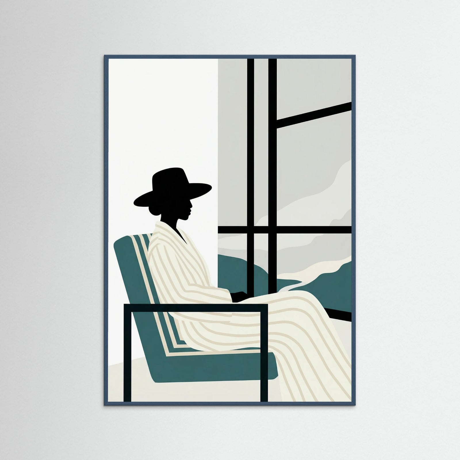 Teal Wood Striped Repose