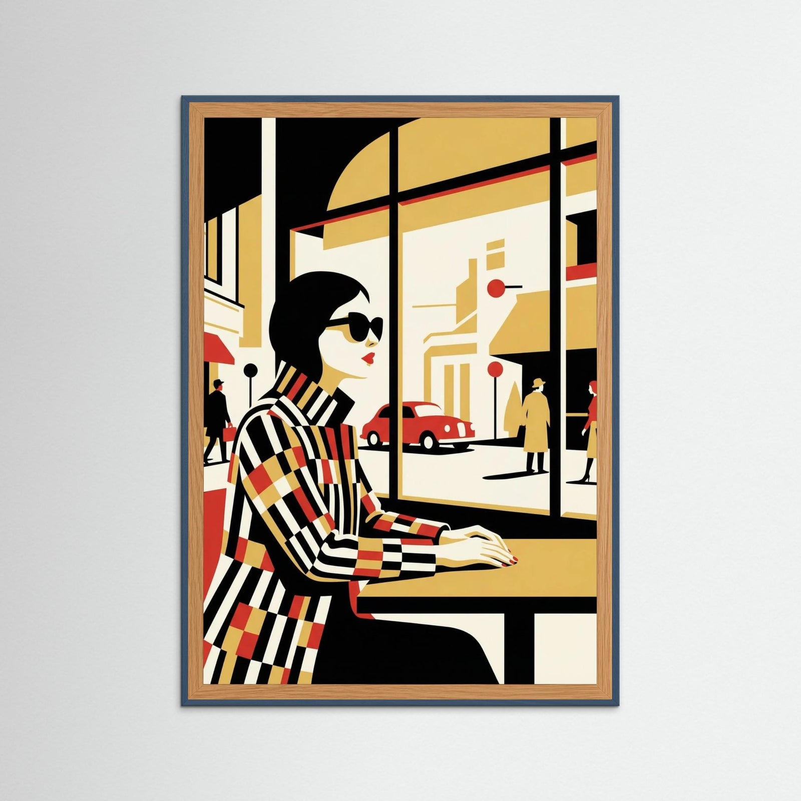 Teal Wood Striped Serenity Beige