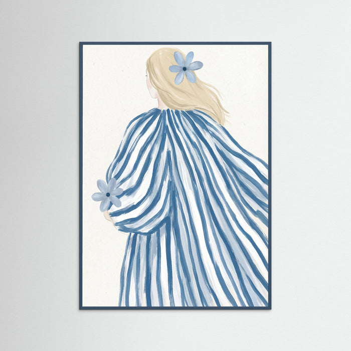 Teal Wood Striped Serenity Blue