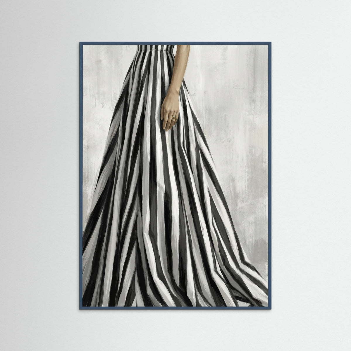 Teal Wood Striped Silhouette Black