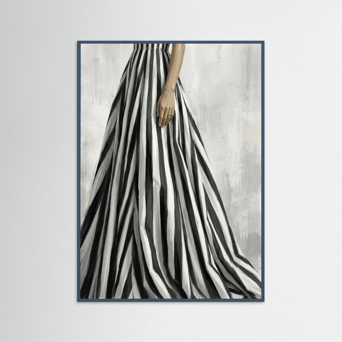 Teal Wood Striped Silhouette Black
