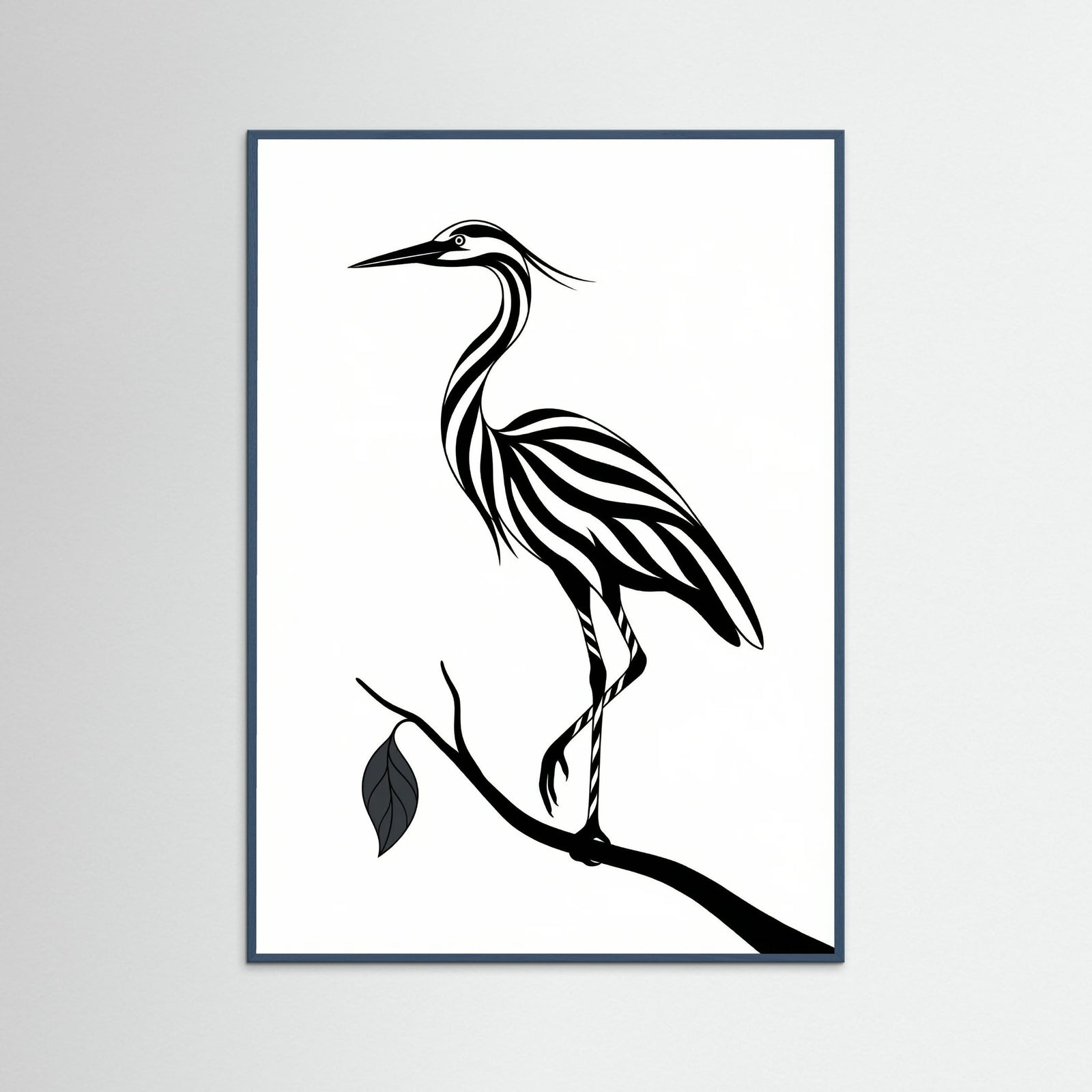 Teal Wood Striped Silhouette Black