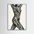 Teal Wood Striped Silhouette Black