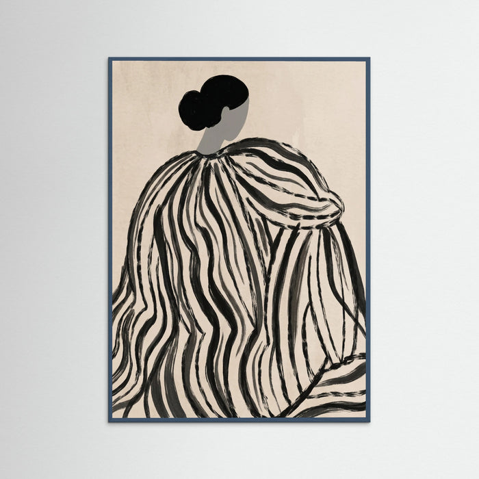 Teal Wood Striped Silhouette