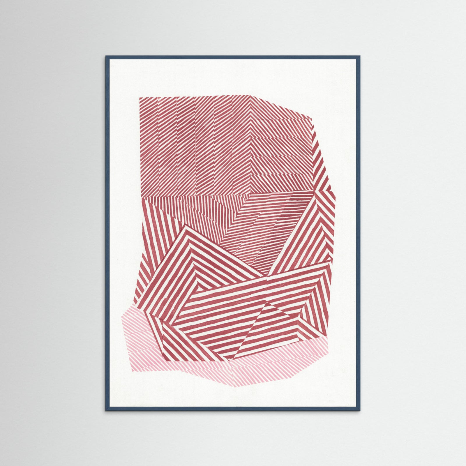 Teal Wood Striped geometric shape Poster