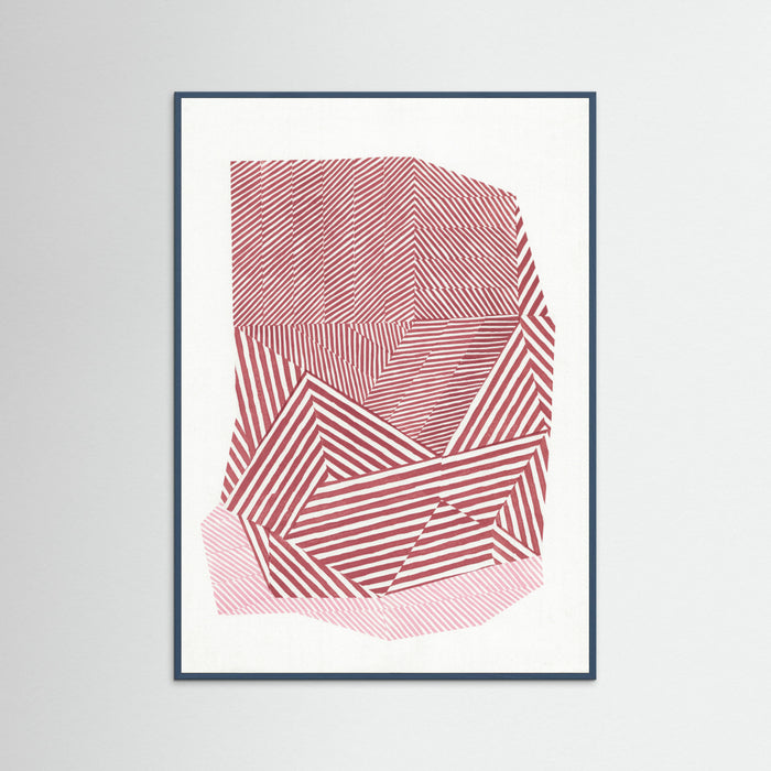 Teal Wood Striped geometric shape Poster