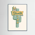 Teal Wood Stumble Inn Southwestern Roadside Motel Art Poster