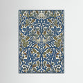 Teal Wood Stylized Floral Harmony
