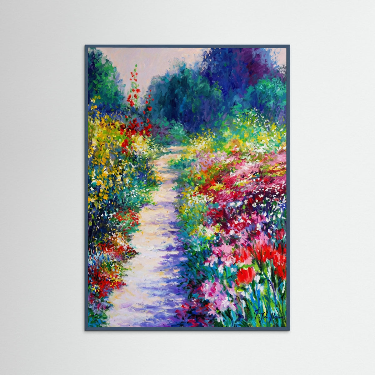 Teal Wood Sunny Garden Path