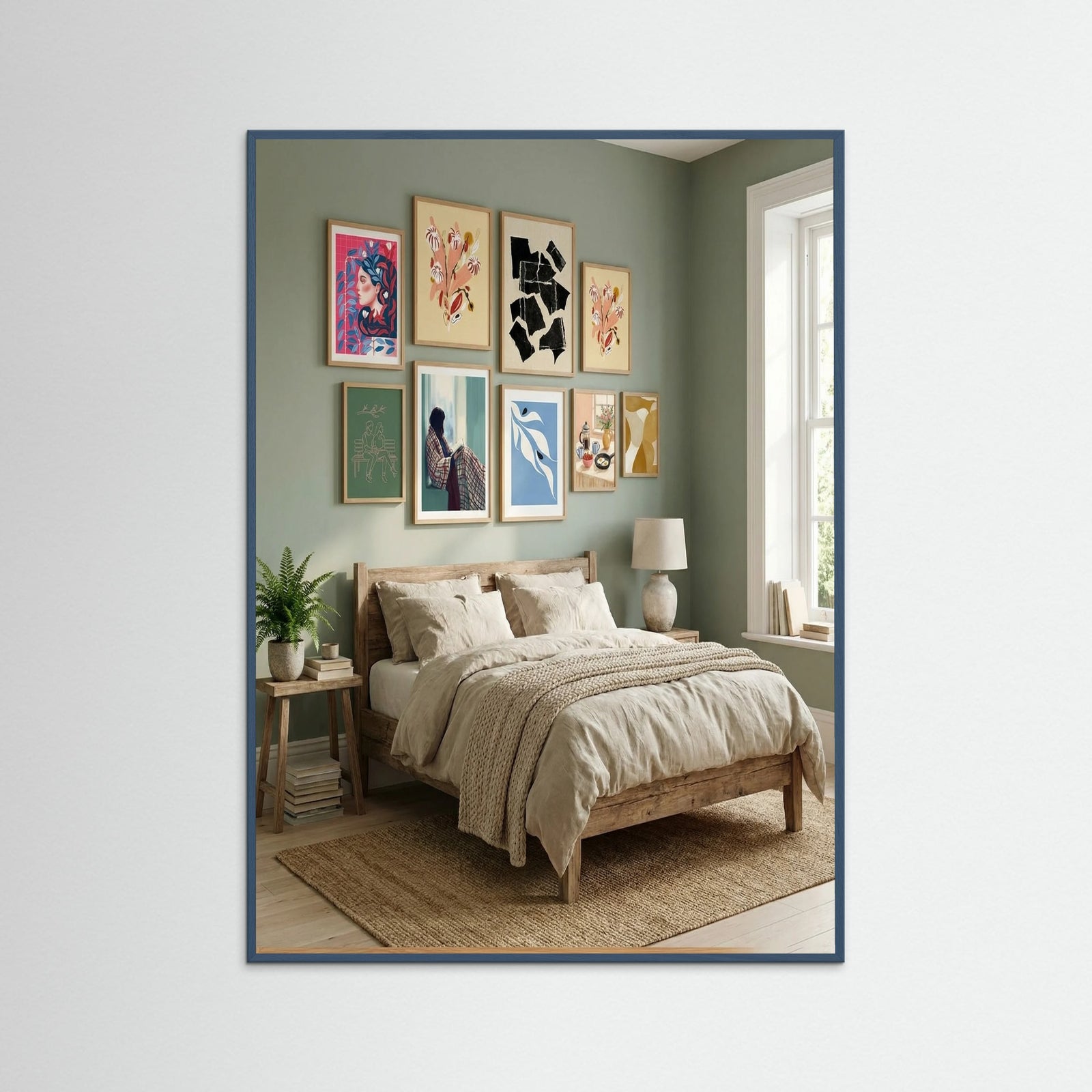 Teal Wood Sunny Morning Table