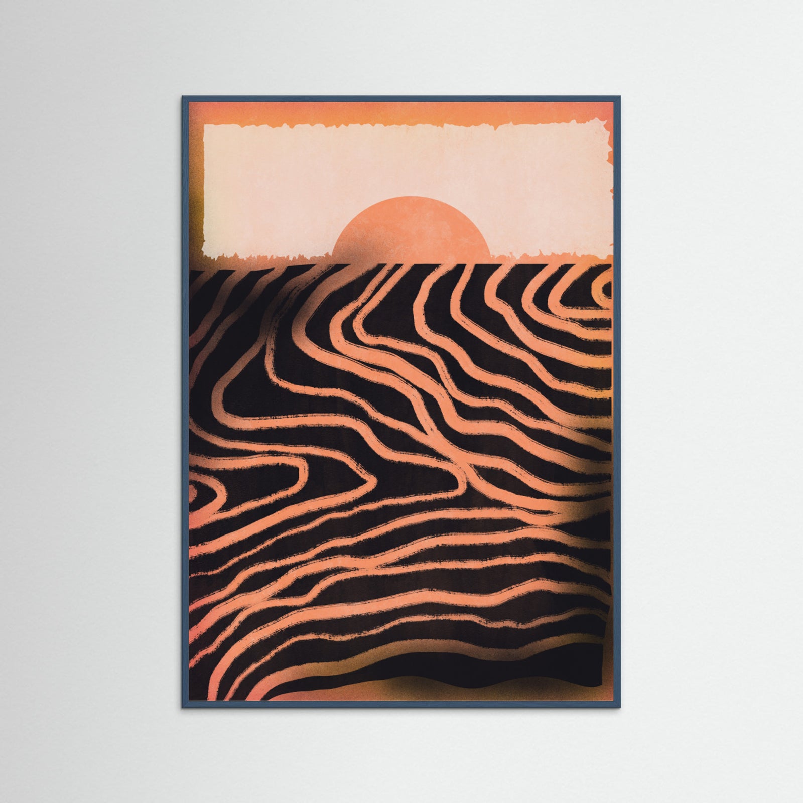 Teal Wood Sunset Cut Out Poster