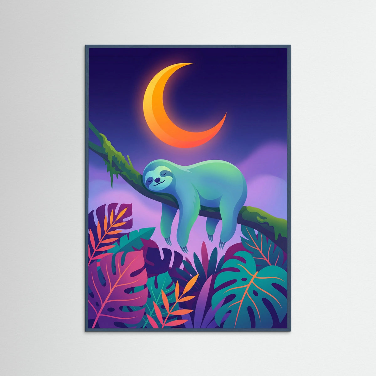 Teal Wood Sunset Panda Nap