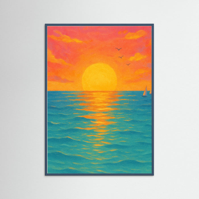 Teal Wood Sunset Peace