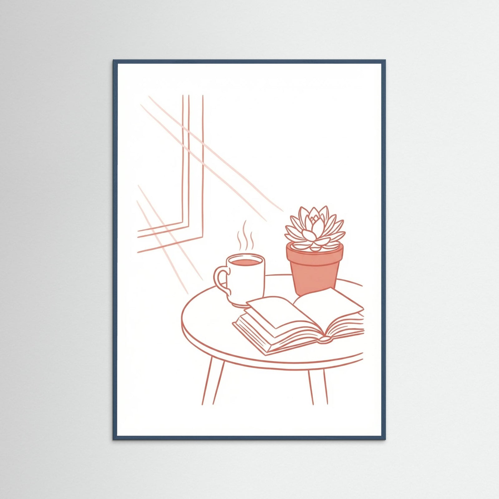 Teal Wood Table Setting Sketch