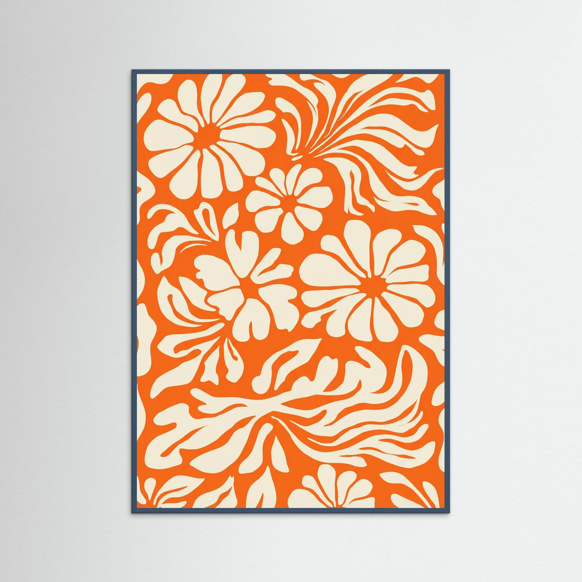 Teal Wood Tangerine Bloom