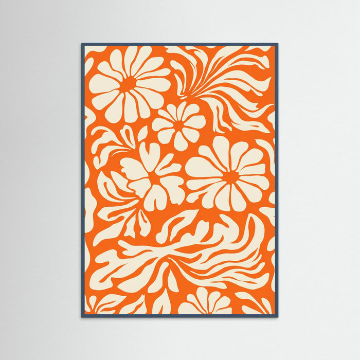 Teal Wood Tangerine Bloom