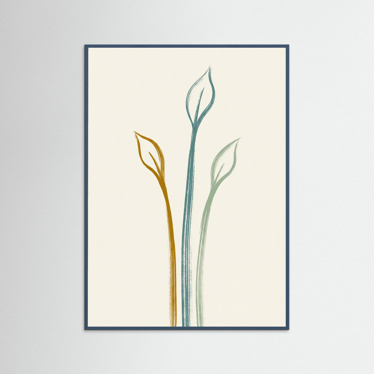 Teal Wood Textured Flora