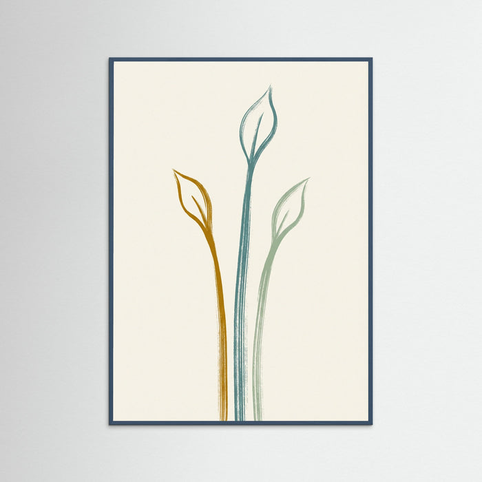Teal Wood Textured Flora