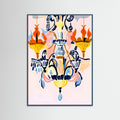 Teal Wood The Chandelier Poster