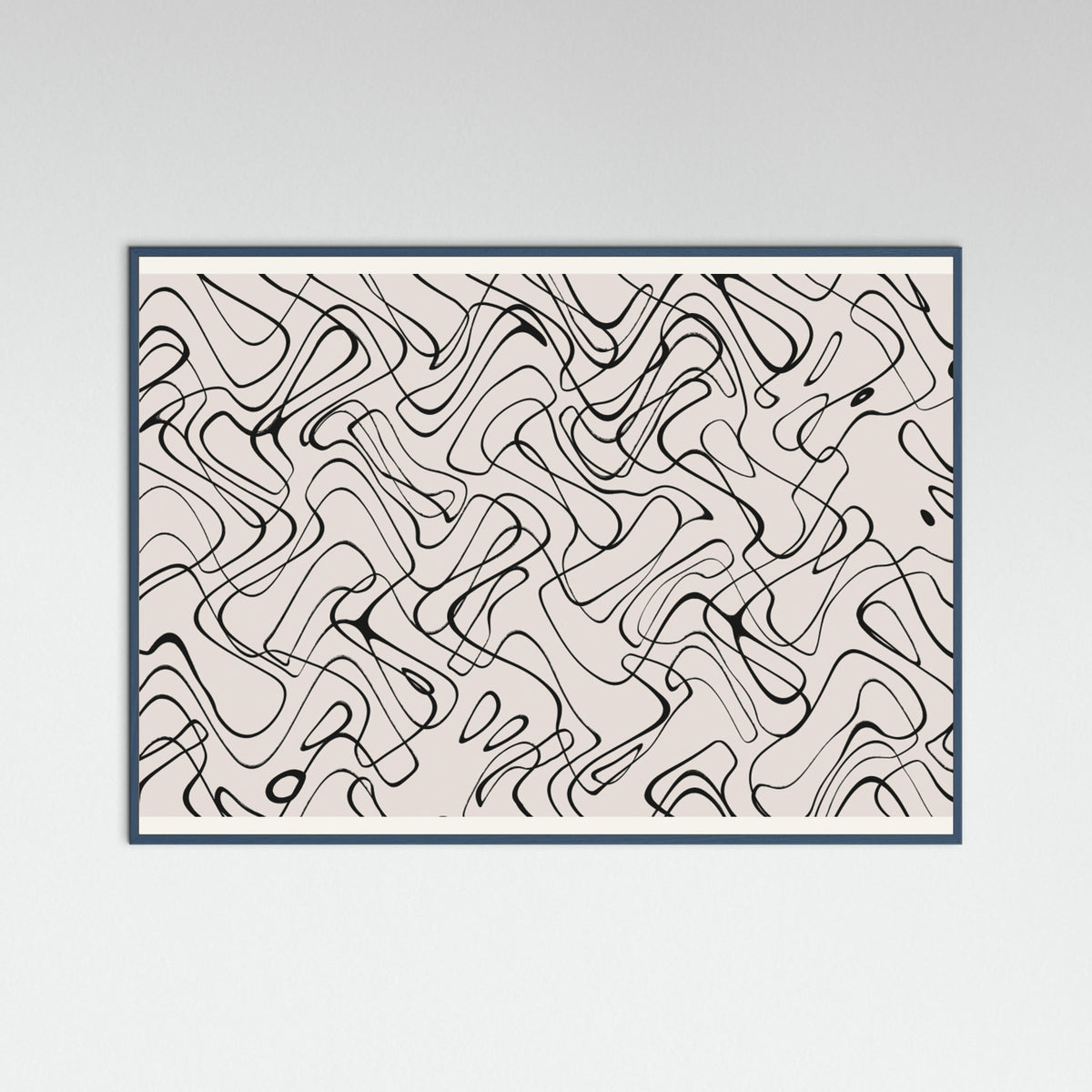 Teal Wood Thin Shakey Lines Poster