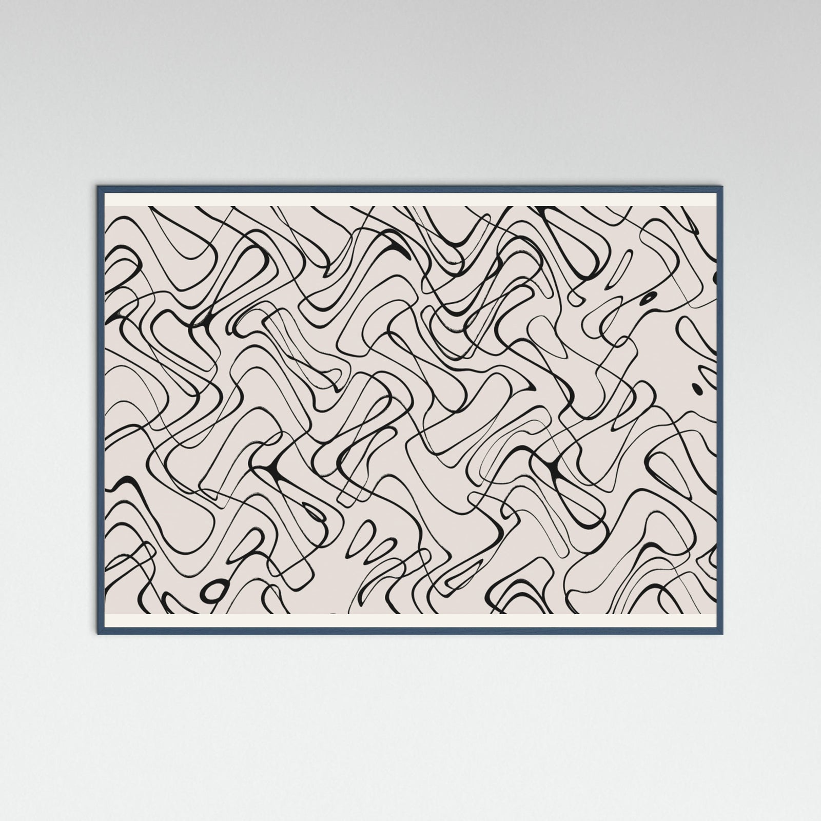 Teal Wood Thin Shakey Lines Poster