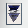 Teal Wood Three Triangular Geometric Poster