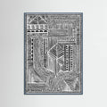 Teal Wood Tribal Abstract Poster