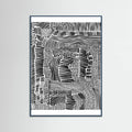 Teal Wood Tribal Art Poster