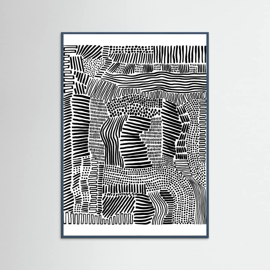 Teal Wood Tribal Art Poster