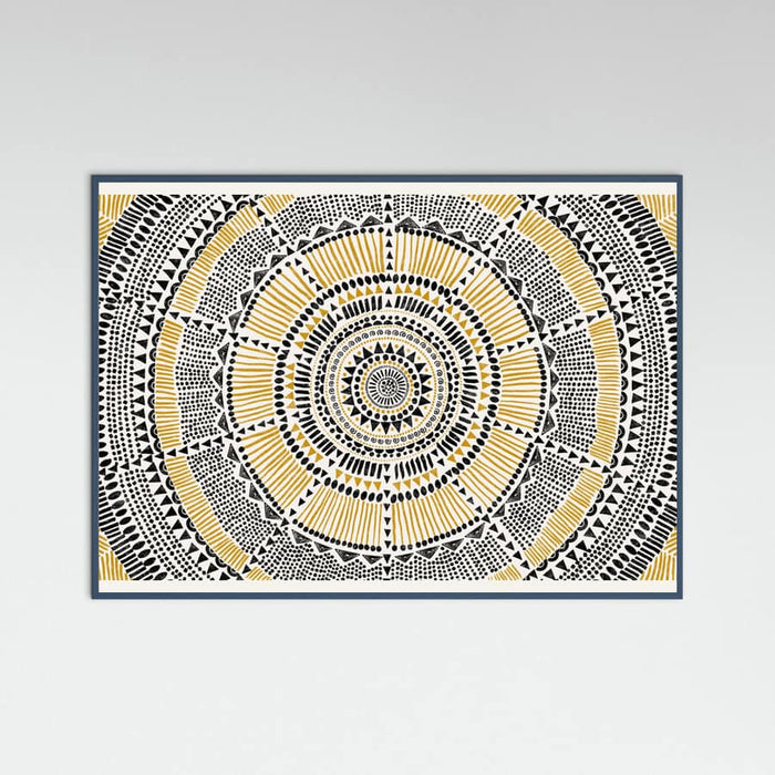 Teal Wood Tribal Sun Poster