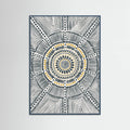 Teal Wood Tribal Sun Poster