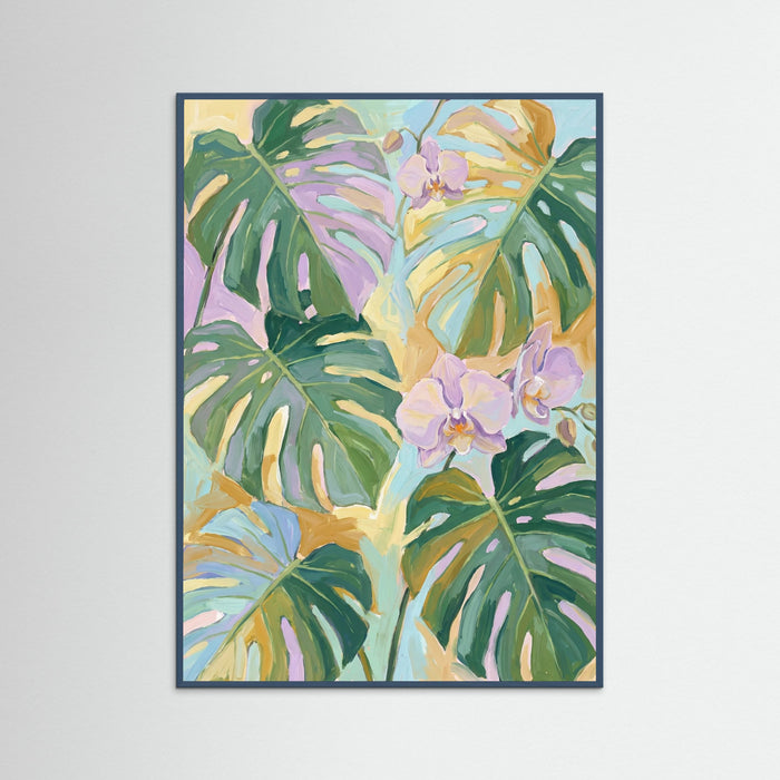 Teal Wood Tropical Brushstrokes