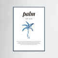 Tropical Palm Tree Poster | Aesthetic Blue Decor with Modern Coastal Style – plakat og kunsttryk