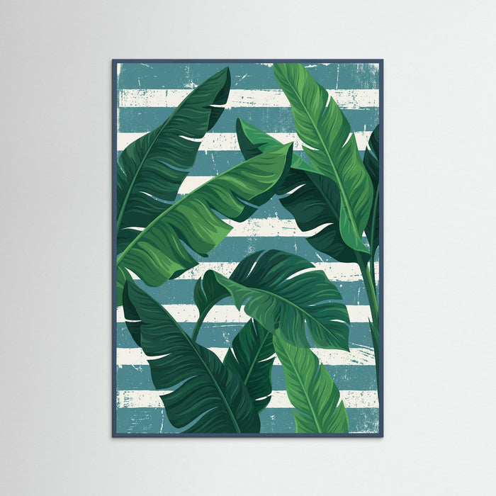 Teal Wood Tropical Stripe Symphony