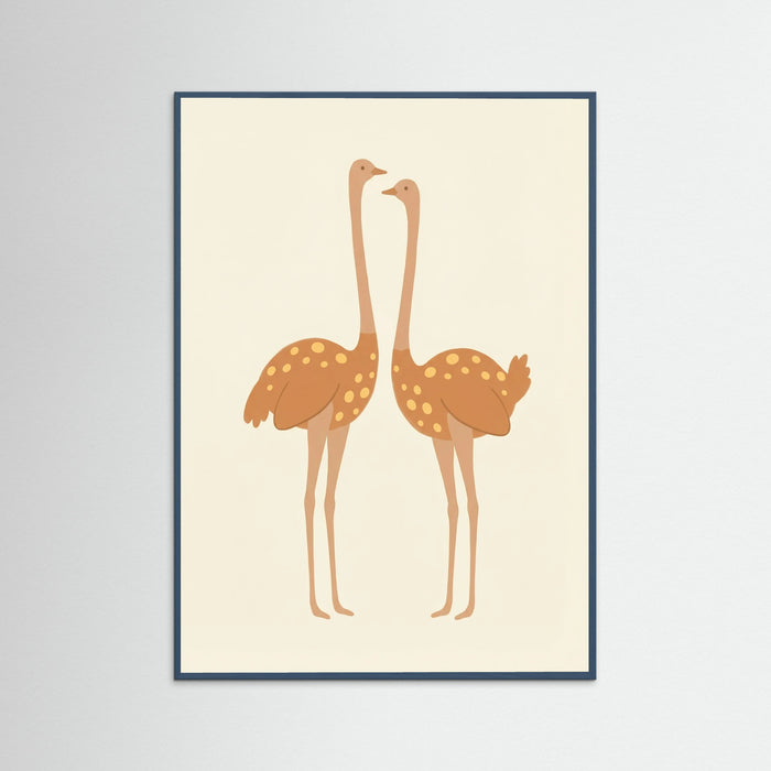 Teal Wood Twin Giraffes