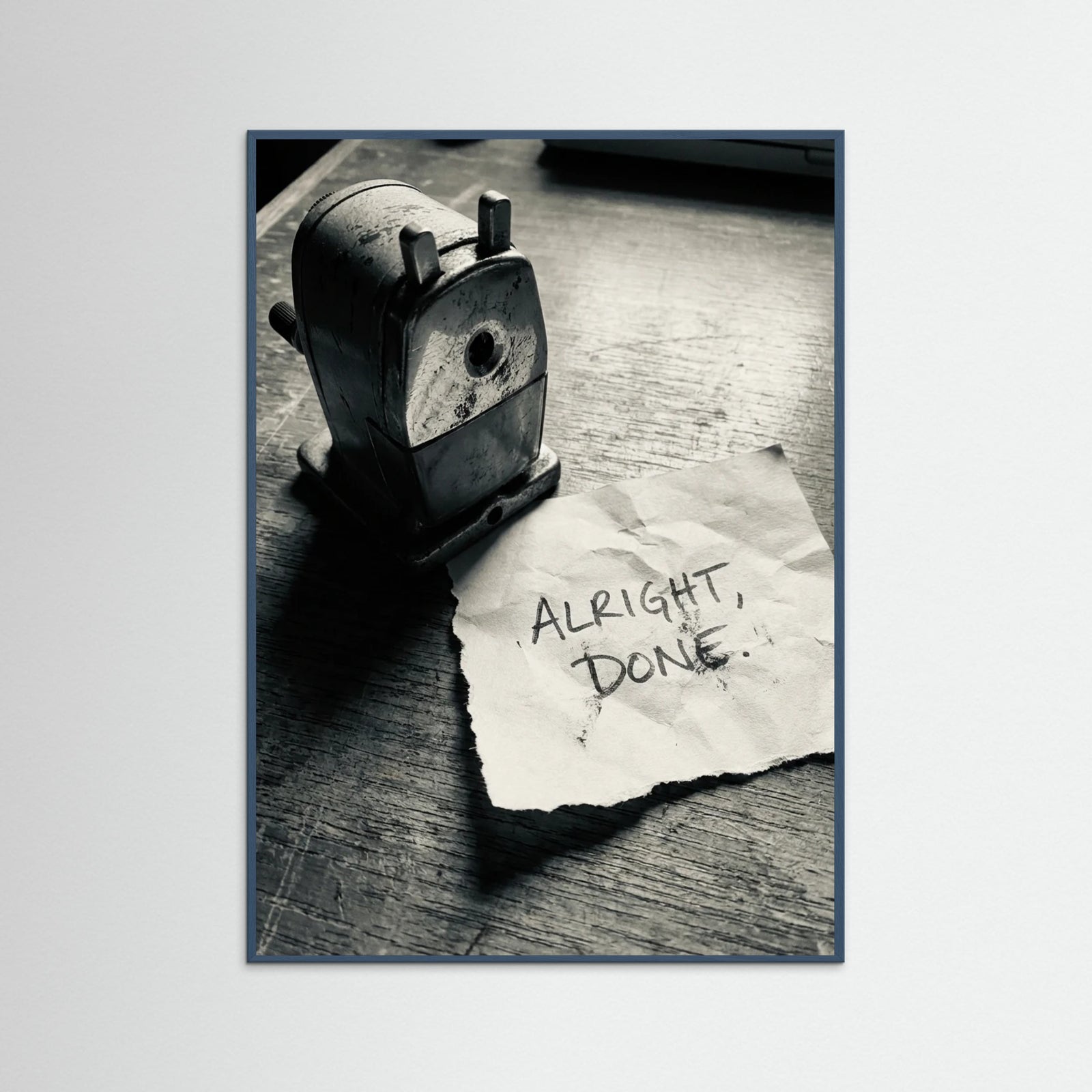 Teal Wood Typewritten Statement